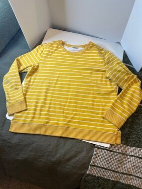 Talbots women’s Striped Yellow Crewneck Top